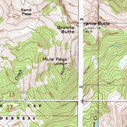Topographic Map of Mule Peak, OR