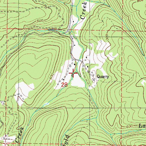 Topographic Map of Mule Tail Creek, OR