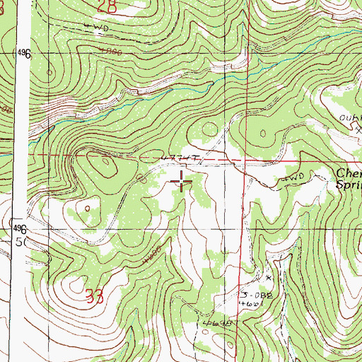 Topographic Map of Mulkey Spring (historical), OR