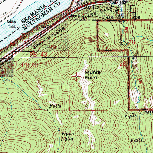 Topographic Map of Munra Point, OR