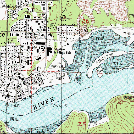Topographic Map of Munsel Creek, OR