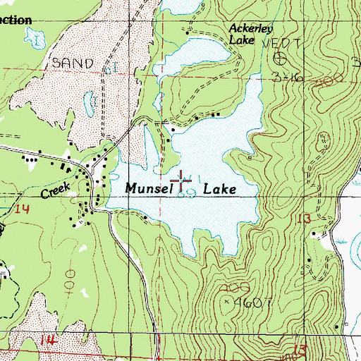 Topographic Map of Munsel Lake, OR