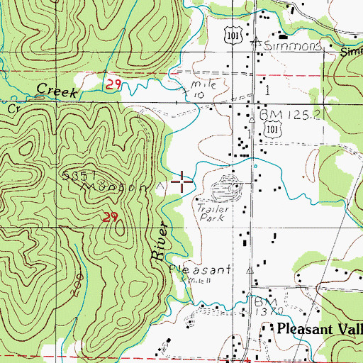 Topographic Map of Munson Creek, OR