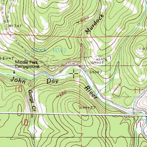 Topographic Map of Murdock Creek, OR