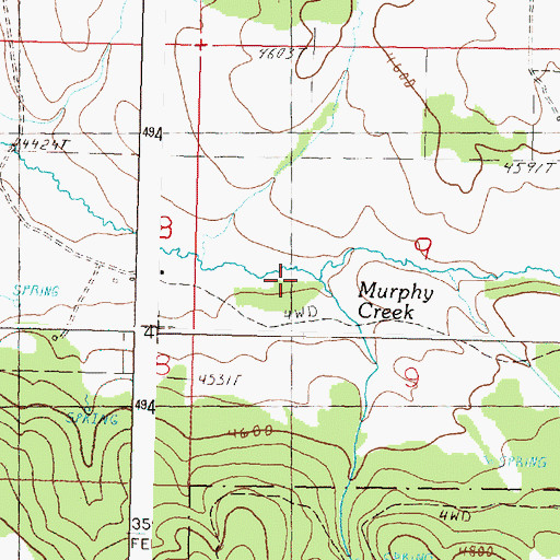 Topographic Map of Murphy Creek, OR