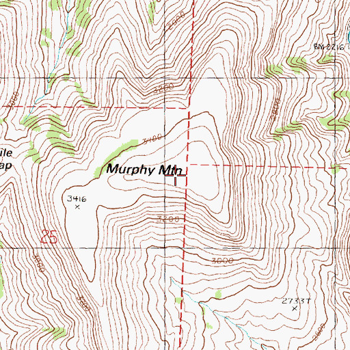 Topographic Map of Murphy Mountain, OR