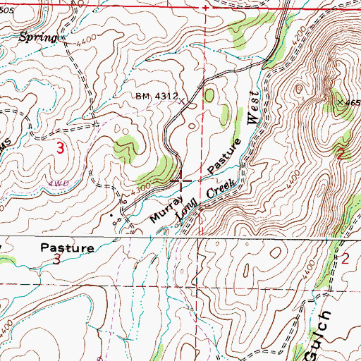 Topographic Map of Murray Pasture, OR