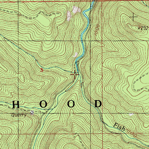 Topographic Map of Music Creek, OR
