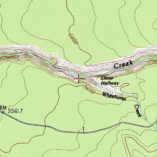 Topographic Map of Llaos Hallway, OR
