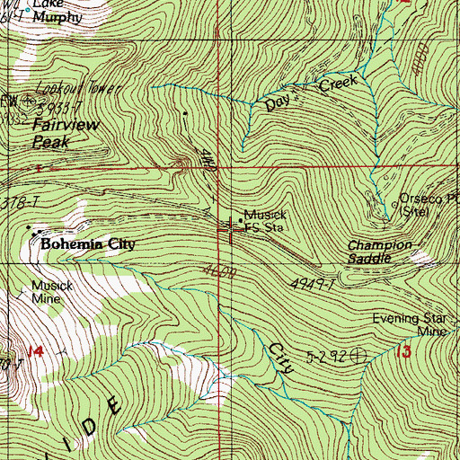 Topographic Map of Musick Guard Station, OR