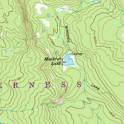 Topographic Map of Muskrat Lake, OR