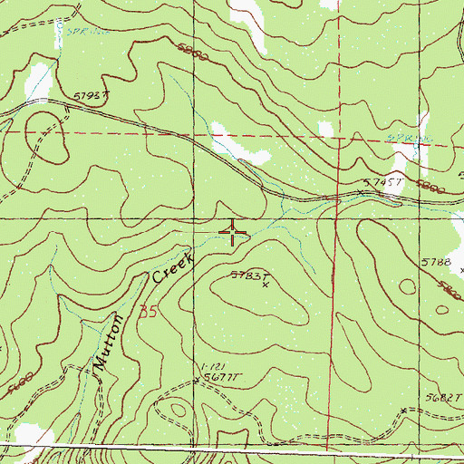 Topographic Map of Mutton Camp, OR