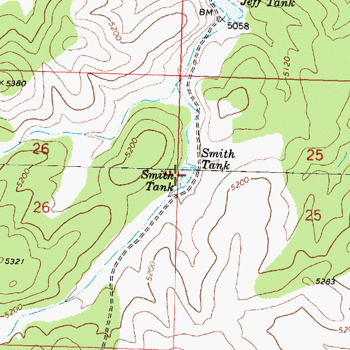 Topographic Map of Smith Tank, AZ