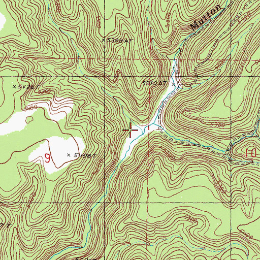 Topographic Map of Mutton Creek, OR