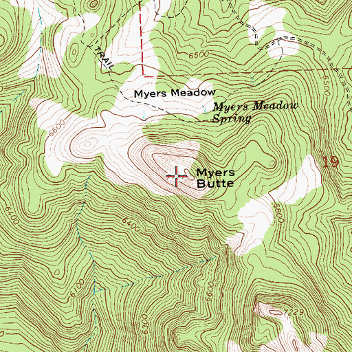 Topographic Map of Myers Butte, OR