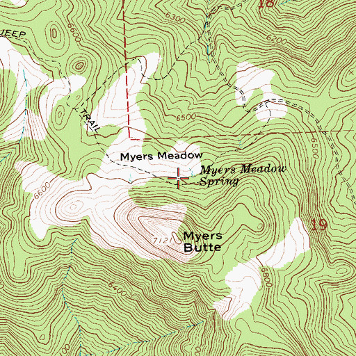 Topographic Map of Myers Meadow Spring, OR