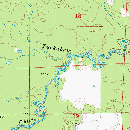 Topographic Map of Bogue Chitto, AL