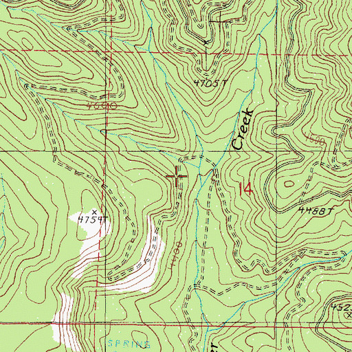 Topographic Map of Myrtle Creek, OR