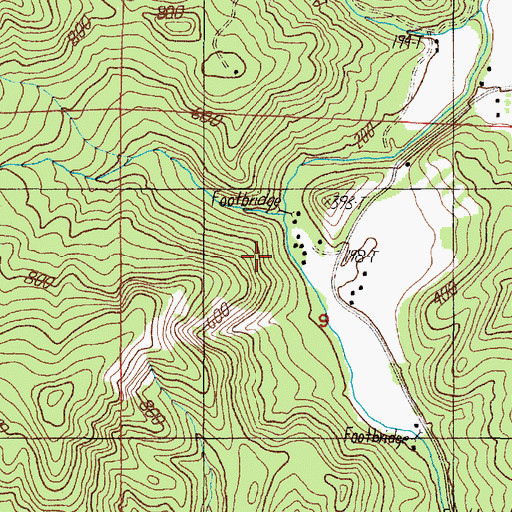 Topographic Map of Myrtlewood Campground, OR