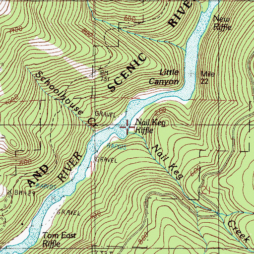Topographic Map of Nail Keg Creek, OR
