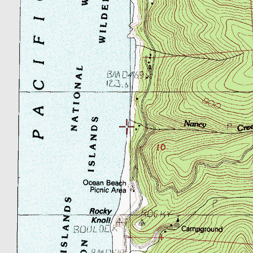 Topographic Map of Nancy Creek, OR