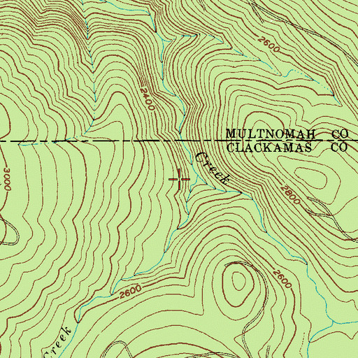 Topographic Map of Nanny Creek, OR