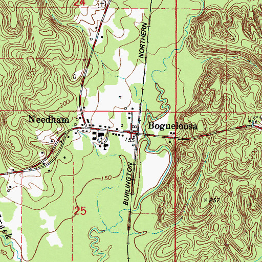 Topographic Map of Bogueloosa, AL