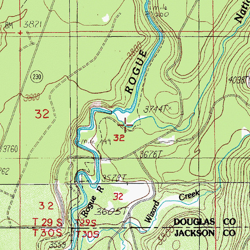 Topographic Map of National Creek, OR