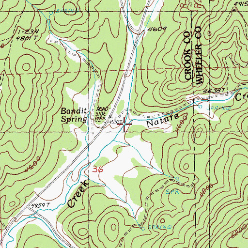 Topographic Map of Nature Creek, OR