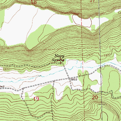 Topographic Map of Navy Spring, OR