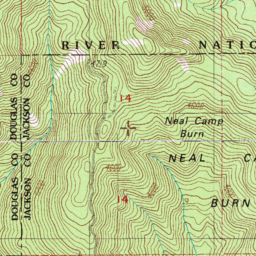 Topographic Map of Neal Camp Burn, OR