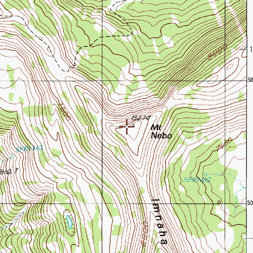 Topographic Map of Mount Nebo, OR