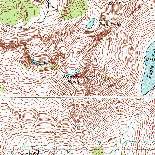 Topographic Map of Needle Point, OR