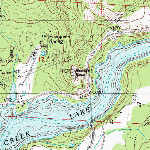 Topographic Map of Needle Rock, OR