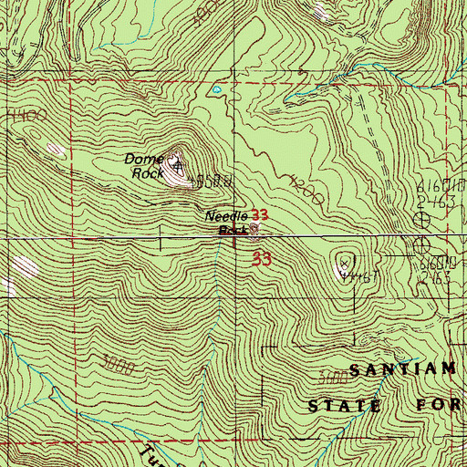 Topographic Map of Needle Rock, OR
