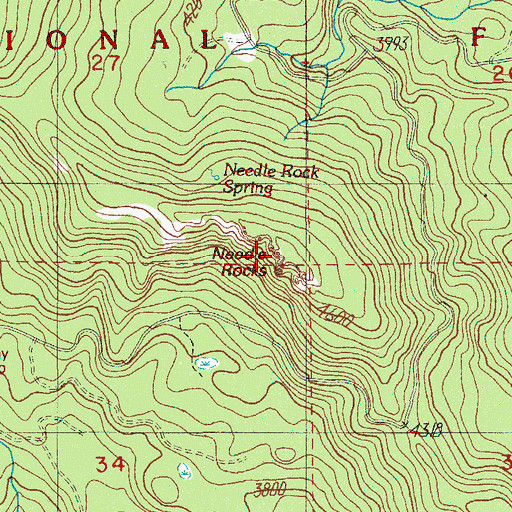 Topographic Map of Needle Rocks, OR