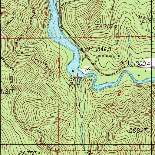 Topographic Map of Negro Creek, OR