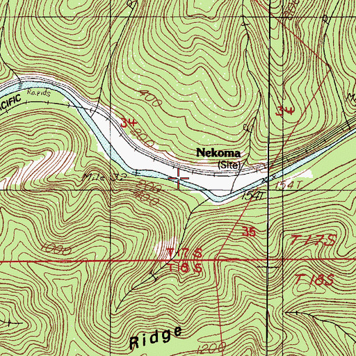 Topographic Map of Nekoma (historical), OR