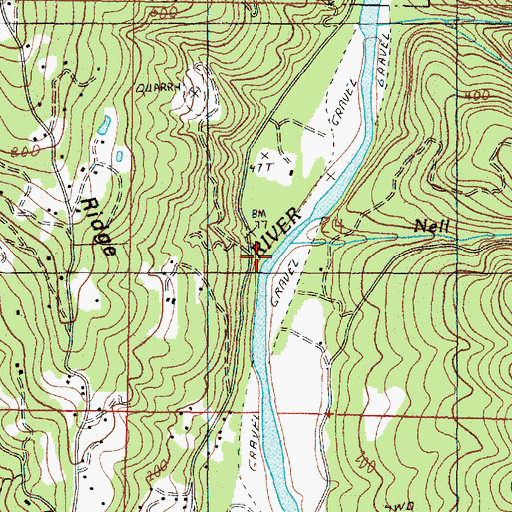 Topographic Map of Nell Creek, OR
