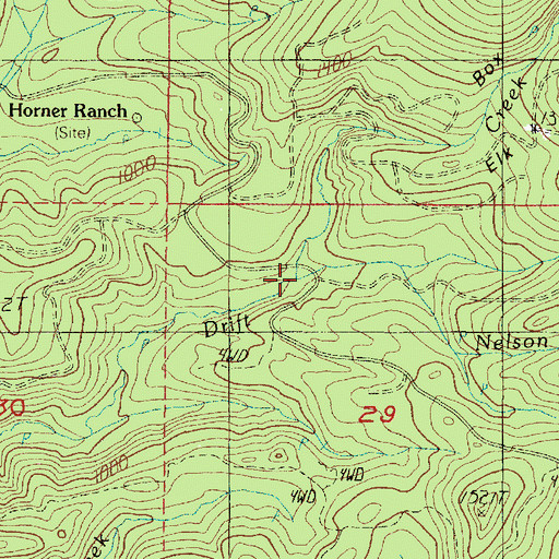 Topographic Map of Nelson Creek, OR