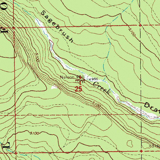 Topographic Map of Nelson Well, OR
