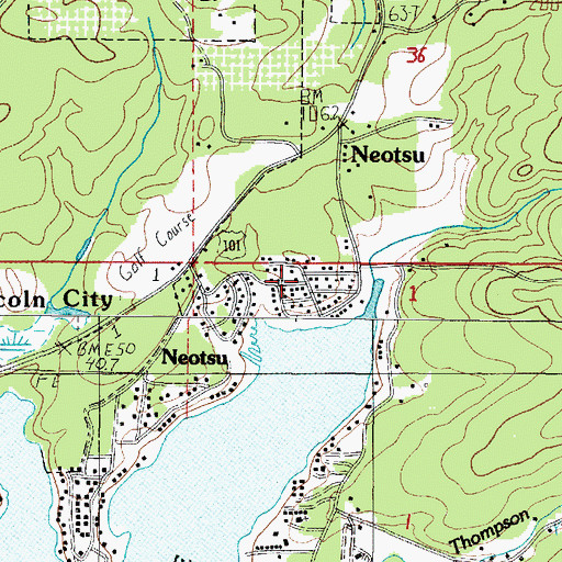 Topographic Map of Neotsu, OR