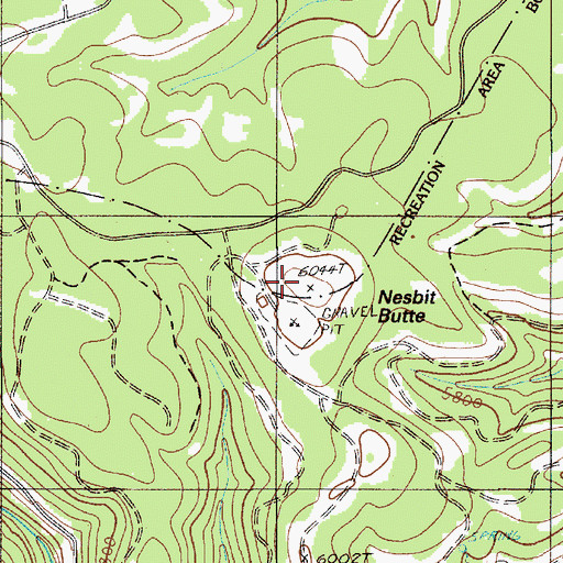 Topographic Map of Nesbit Butte, OR