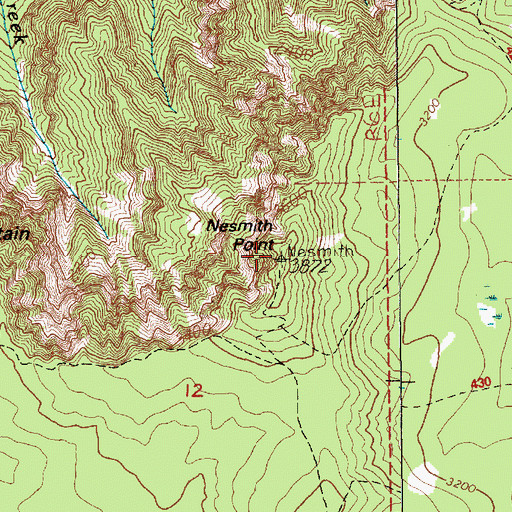 Topographic Map of Nesmith Point, OR