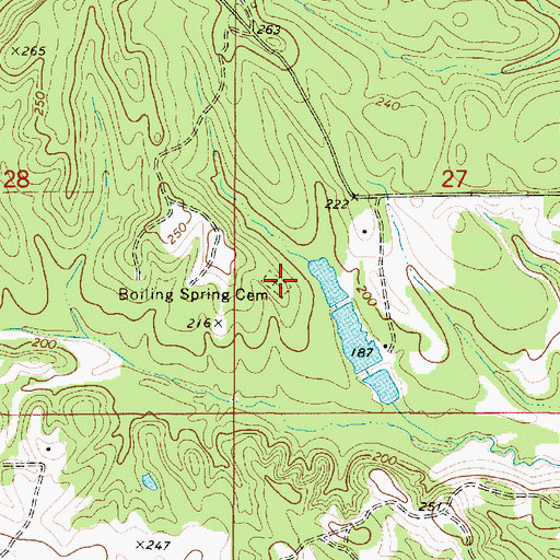 Topographic Map of Boiling Spring Cemetery, AL