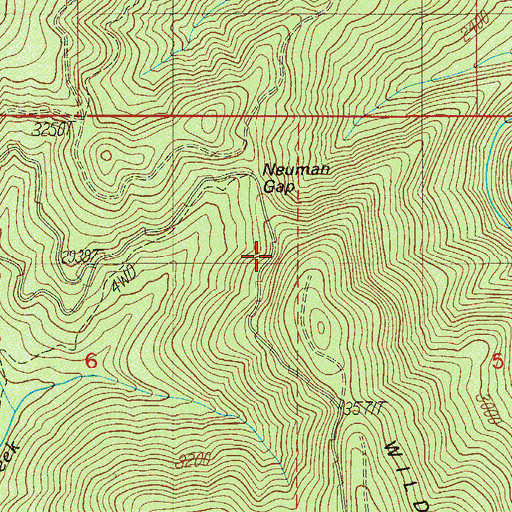 Topographic Map of Neuman Gap, OR