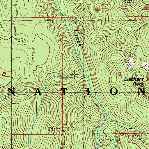 Topographic Map of Nevergo Creek, OR