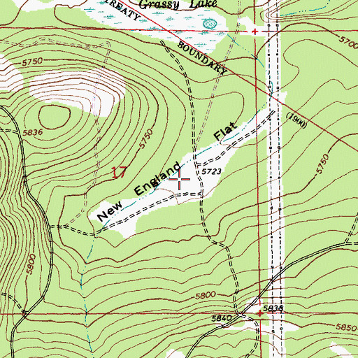 Topographic Map of New England Flat, OR