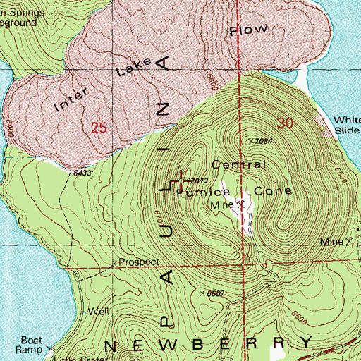 Topographic Map of Newberry Crater, OR