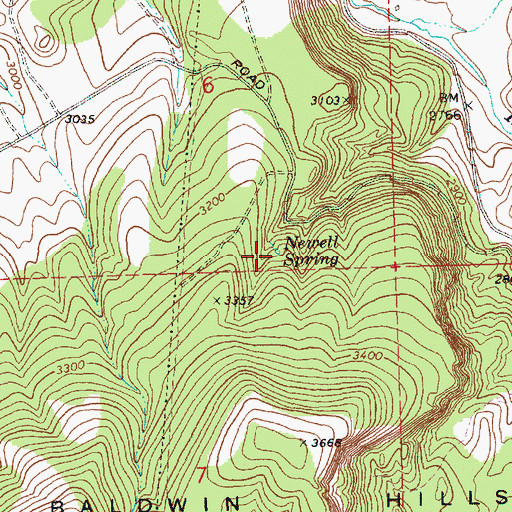 Topographic Map of Newell Spring, OR